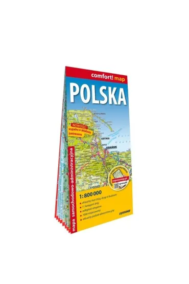 Polska mapa samochodowo administracyjna 1:800 000
