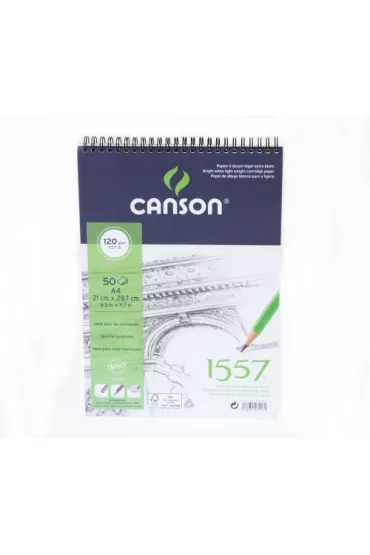 Blok szkicowy Canson 1557 A4 120g 50ark lekkoziarnisty (na spirali) (204127418)