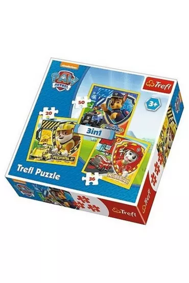 Puzzle 3w1 Marshall, Rubble i Chase Trefl