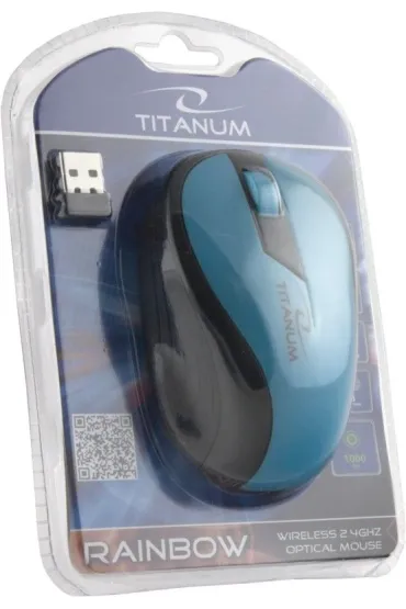 Esperanza Titanum mysz bezprzewodowa optyczna TM114T RAINBOW TURKUSOWA
