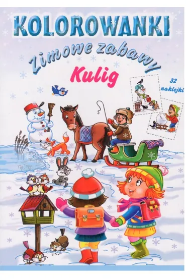 Zimowe zabawy. Kulig. Kolorowanki