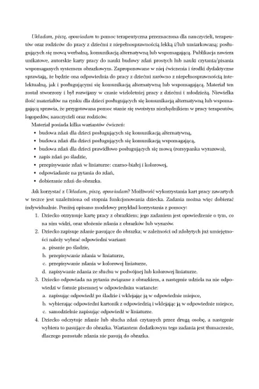 Uk�adam pisz� opowiadam Pomoc terapeutyczna do wspomagania rozwoju mowy - Aleksandra  Wi�niewska