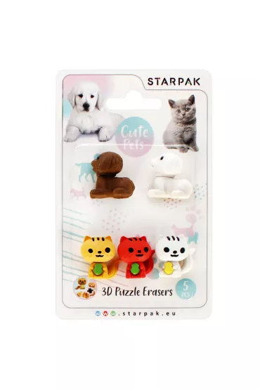 Gumka do mazania 3D puzzle Cuties 5szt STARPAK 505319