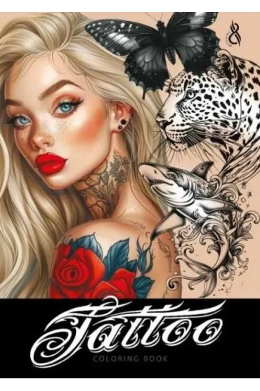 Kolorowanka A4 pionowa 8 obrazk�w Tattoo ��ta
