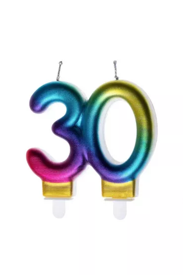 GoParty �wieczka urodzinowa 30 kolorowa