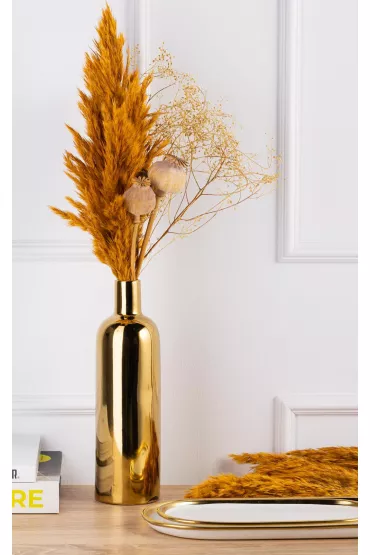 HowHomely Elegancki wazon Laura Gold 27 cm zoty