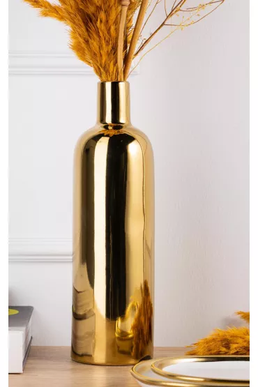 HowHomely Elegancki wazon Laura Gold 27 cm zoty
