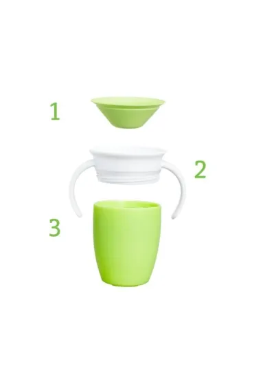 Kubek treningowy z uchwytami Munchkin Miracle 360&deg; 207ml zielony
