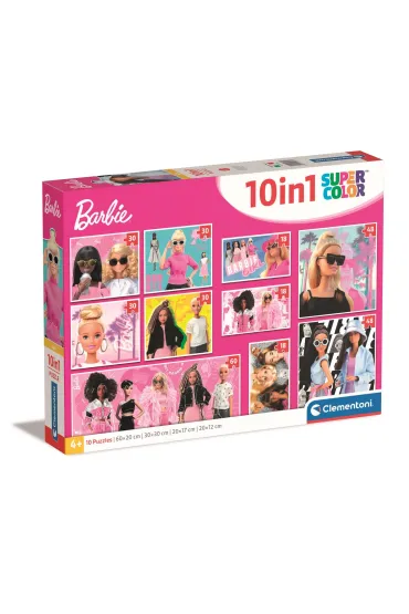 Puzzle 10w1 SuperColor. Barbie Clementoni