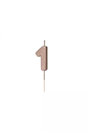 PartyDeco �wieczka urodzinowa 1 r�owe z�oto 4.5cm