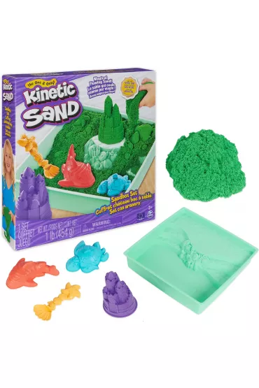 Kinetic Sand - Piasek z foremkami zielony Spin Master