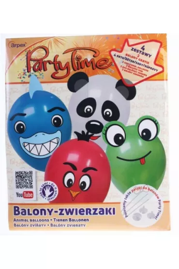Arpex Balony zwierzaki zr�b to sam 4 wzory 6 szt.