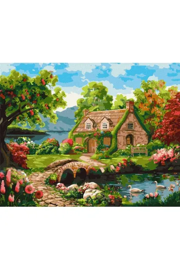 Ideyka Malowanie po numerach - Kwitn�cy dom 40x50cm