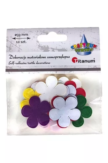 Titanum Dekoracje samoprzylepne kwiatki mix 12 szt.