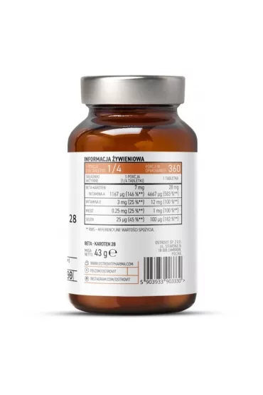 OstroVit Pharma Beta-karoten 28 mg - suplement diety 90 tab.