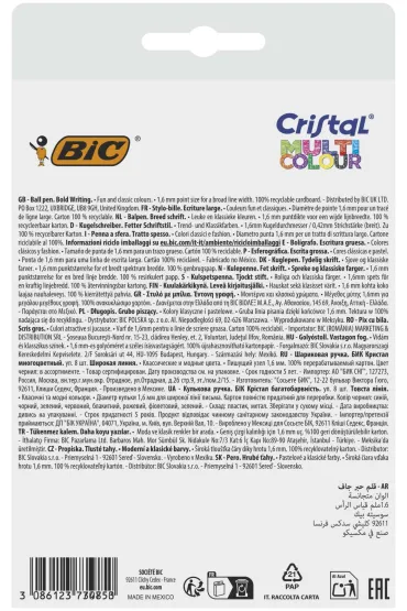 D�ugopis BIC Cristal Multi Colour 8szt.mix kolor�w