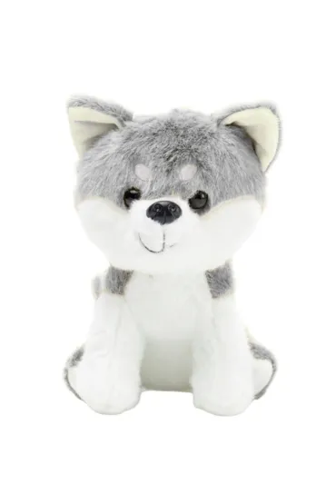 Wilk pluszowy bia�o-szary siedz�cy 20cm LeanToys