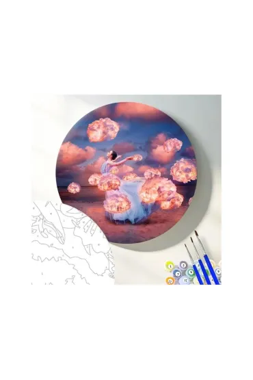 Twoje Hobby Malowanie po numerach okr�g�e - Pi�kna kobieta 40cm
