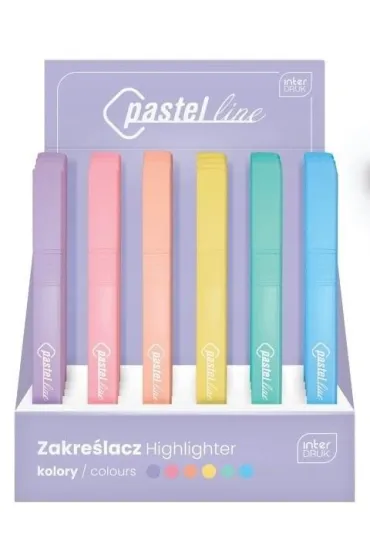 Interdruk Zakre�lacz pastelowy mix 6 kolor�w 24szt/disp