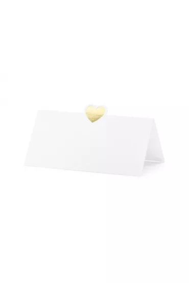 PartyDeco Wizyt�wki na st� Serce r�owe z�oto 10x5cm 10 szt