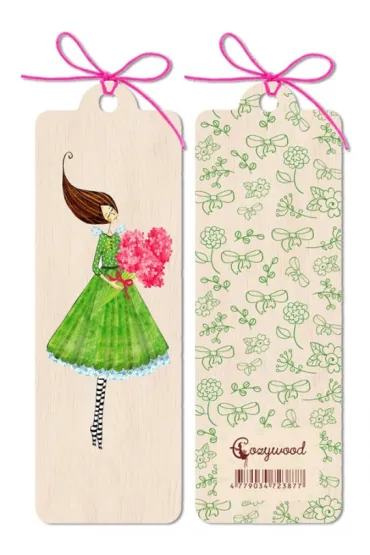Cozywood Zak�adka drewniana Kobieta z bukietem
