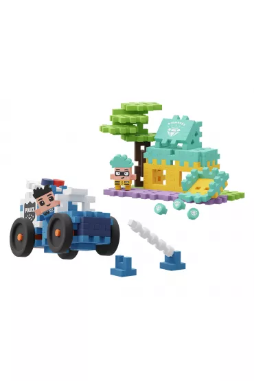 Mini Waffle City Klocki konstrukcyjne Mini Waffle 80 element�w City Auto Policyjne i Sklep Jubilerski MARIOINEX 905913