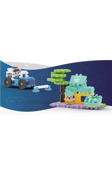 Mini Waffle City Klocki konstrukcyjne Mini Waffle 80 element�w City Auto Policyjne i Sklep Jubilerski MARIOINEX 905913