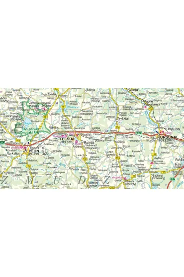 Litwa, Wilno, Kowno. Laminowana mapa samochodowa 1:700 000/1:10 000/1:15 000