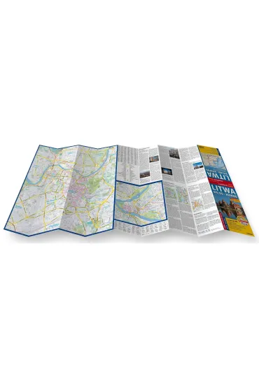 Litwa, Wilno, Kowno. Laminowana mapa samochodowa 1:700 000/1:10 000/1:15 000