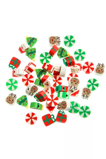 dpCraft Koraliki polimerowe, motywy �wi�teczne, 1 cm, 48 szt