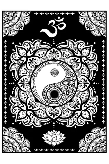 Kolorowanka welwetowa A4 Mandala YinYang