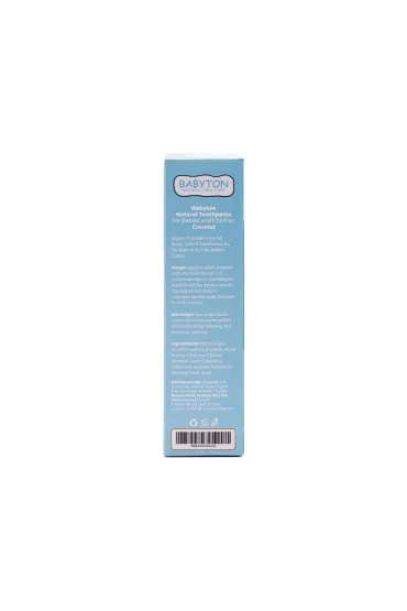 Babyton Naturalna pasta do zbw dla dzieci o smaku kokosowym bez fluoru, 6m+ 50 g