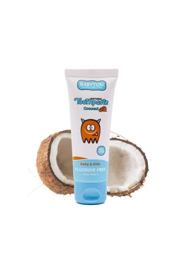 Babyton Naturalna pasta do zbw dla dzieci o smaku kokosowym bez fluoru, 6m+ 50 g