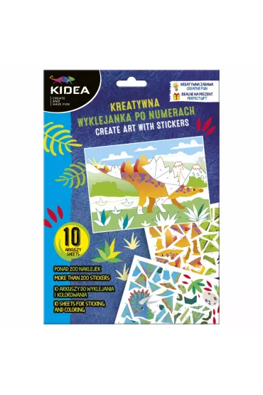 Kreatywna wyklejanka po numerach Dinozaury