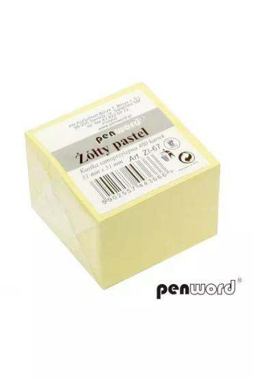 Penword Kostka samoprzylepna pastel ��ty 51x51mm 400 kartek