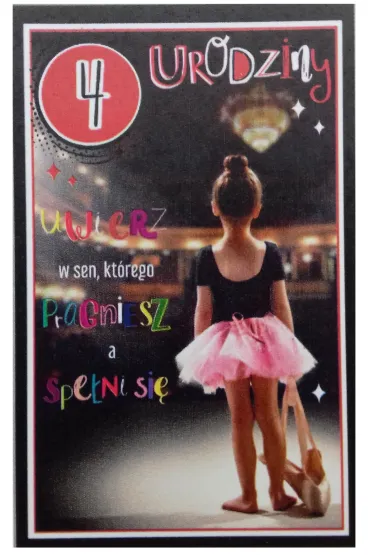 AbCard Kartka okoliczno�ciowa Urodziny 4 dziewczynka