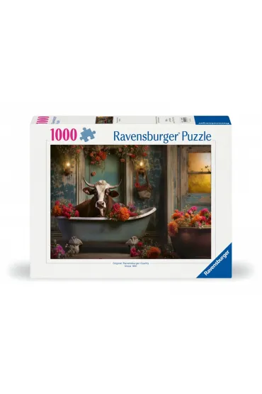 Puzzle 1000 el. Krowa w k�pieli Ravensburger