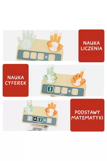 Drewniana zabawka edukacyjna Nauka liczenia na palcach 36 m+ Top Bright