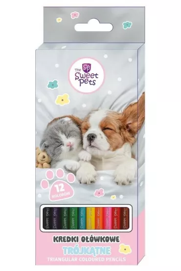 Beniamin Kredki o��wkowe tr�jk�tne The Sweet Pets 12 kol.