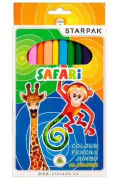 Starpak Kredki trjktne Safari Jumbo 12 kolorw