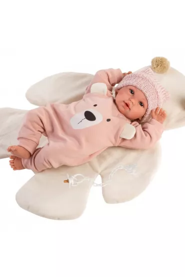 Lalka bobas p�acz�ca mi� z przewijakiem 36cm Llorens