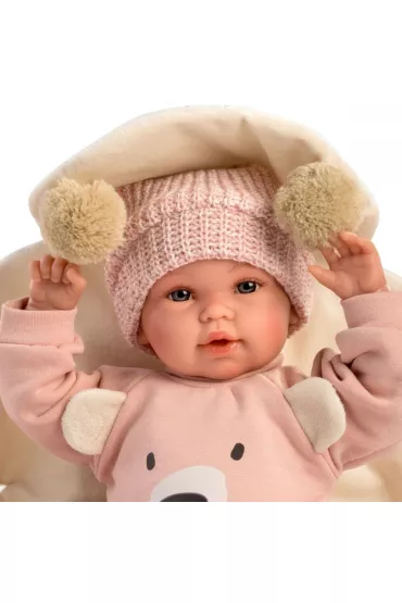 Lalka bobas p�acz�ca mi� z przewijakiem 36cm Llorens