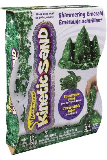 Kinetic Sand. Po�yskuj�cy piasek 454 zielony * Spin Master