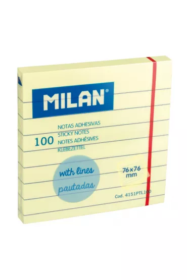 Milan Karteczki samoprzylepne 76x76mm, linia 100 szt.