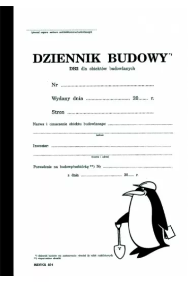Druk Dziennik budowy DB-2 A4 PAPIRUS 891