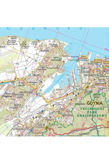 Mapa turystyczna Wybrze�e Ba�tyku 4 Karwia W�adys�awowo Hel Gdynia  1:50 000