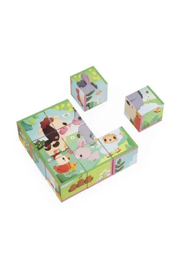 Klocki uk�adanka 6w1 kostki Farma 2+