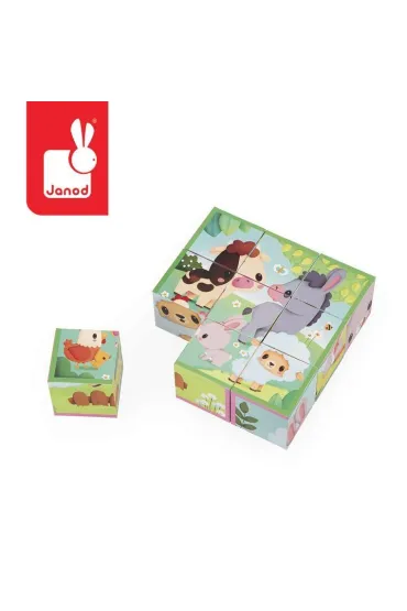 Klocki uk�adanka 6w1 kostki Farma 2+