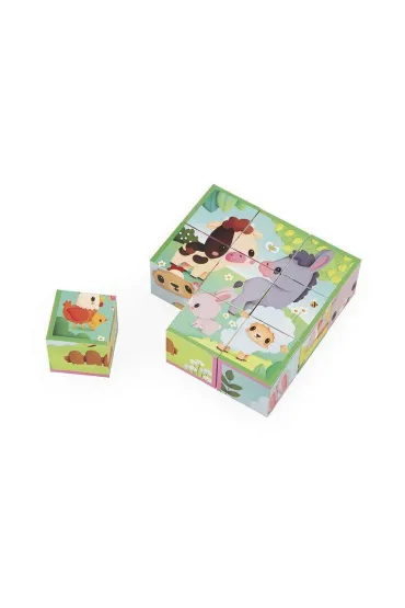 Klocki uk�adanka 6w1 kostki Farma 2+