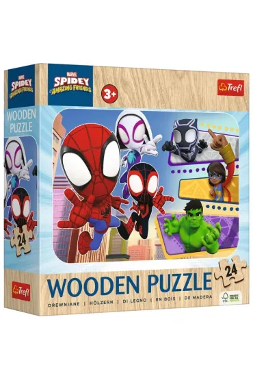 Puzzle drewniane 24 el. Spiday i przyjaciele Trefl